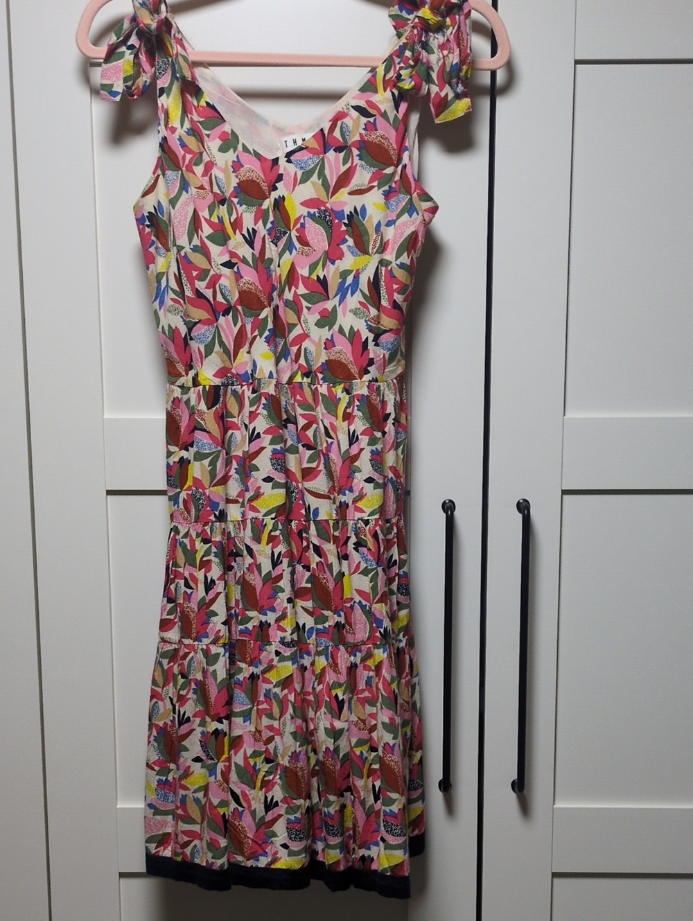 THML Floral Tiered Mini Dress Pink & Multicolor Size S
